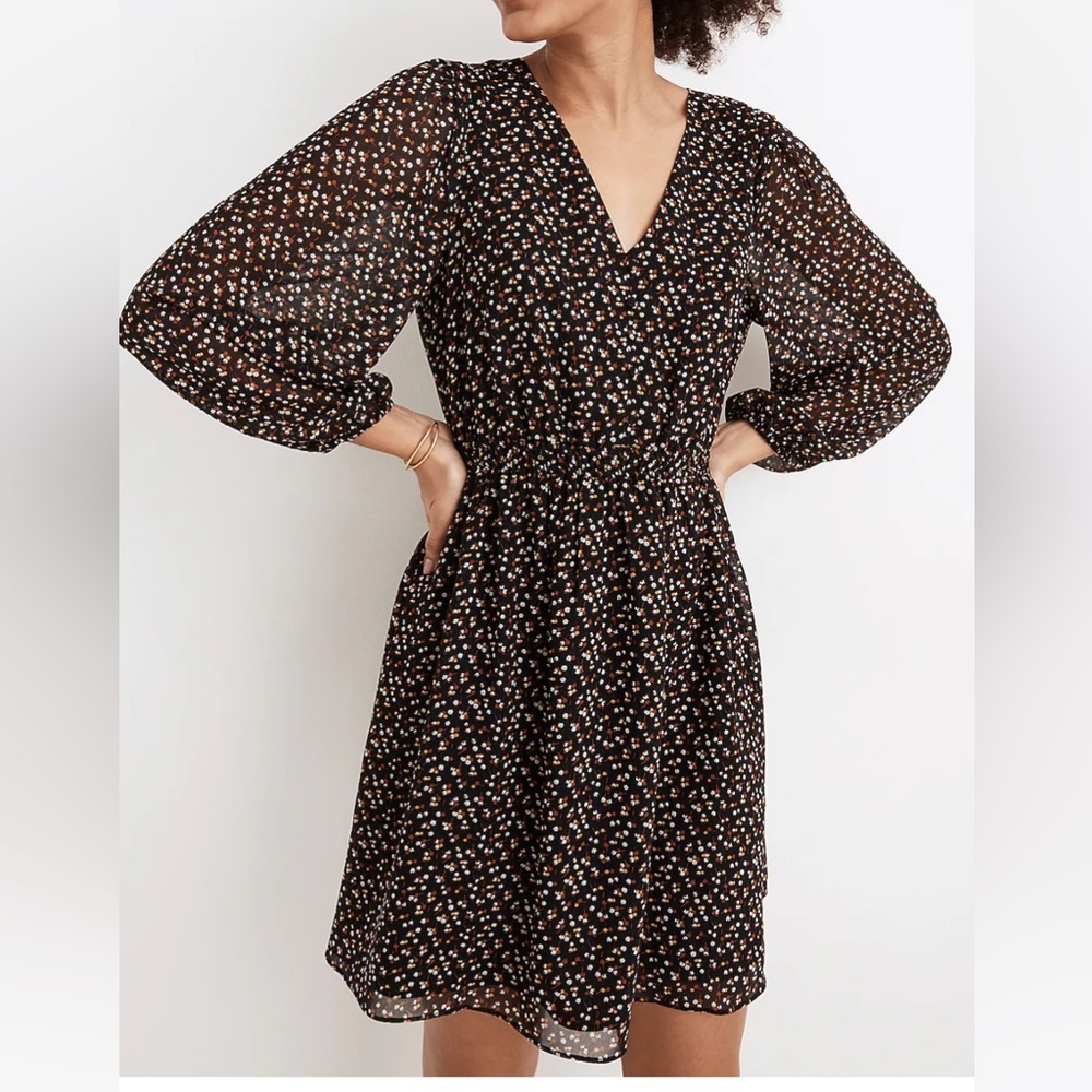 Madewell (Re)sourced Georgette button front mini dress